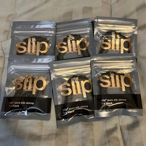 x6 Slip Silk Skinny Scrunchies in Black